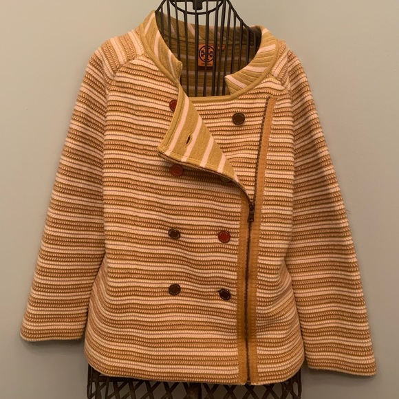 Tory Burch Sweaters - 👜 💫 Back to school Sale 💰🧥 
TORY BURCH ZIPPER FRONT SWEATER W/GOL
